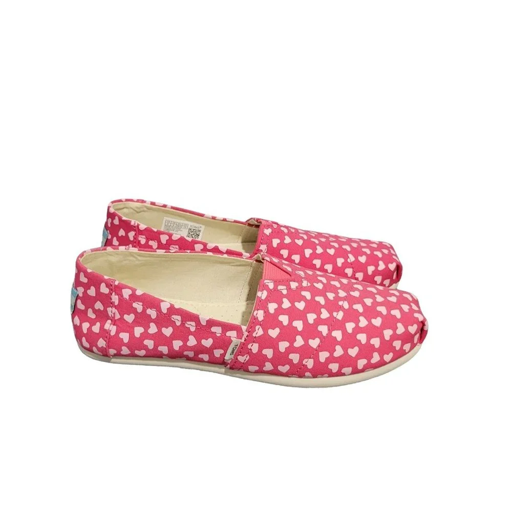 TOMS Wmm belmont raspberry hearts Women's Casual Flat Slip On Size 6